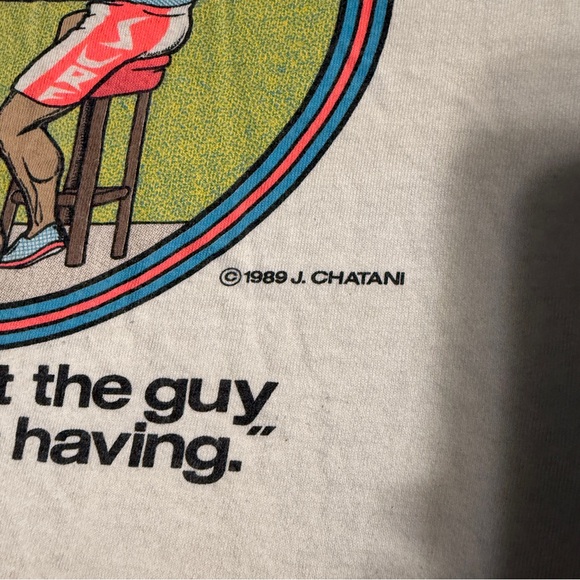 Vintage Get Stiff At Big Dick’s Pub T Shirt Men’s XL 1989 FAIR STAIN DISCOLORED - Picture 2 of 15